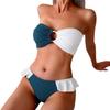 European & American Cross-Border Fashion Lace-Up Backless Patchwork Lingerie Bikini
