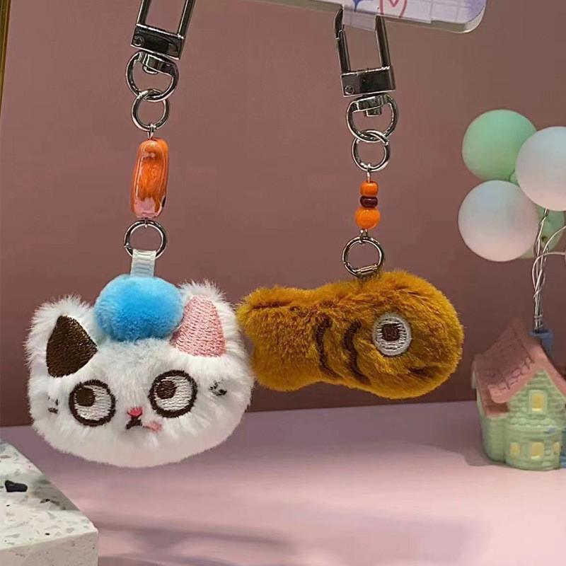 Plush Mini Delightful Cartoon Keychain Featuring Cats And Dogs For Bags Trendy