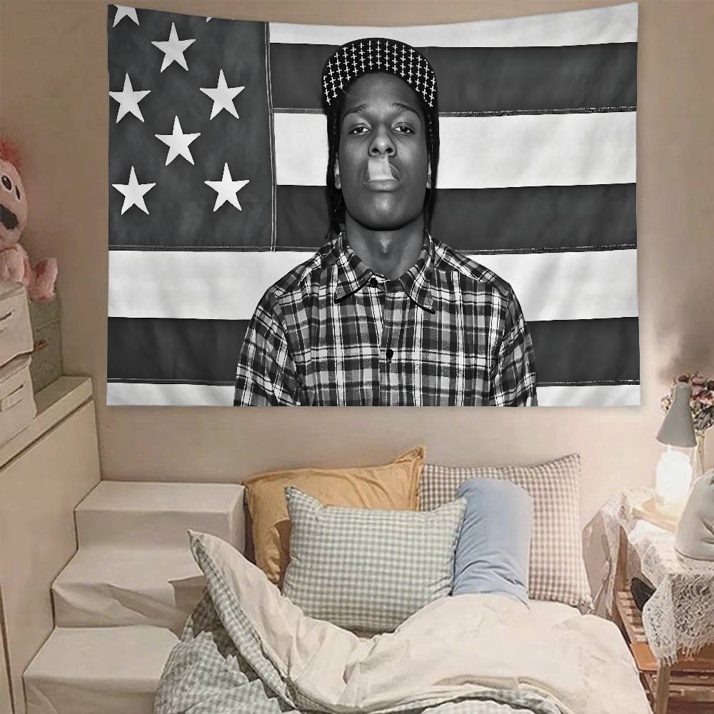 AAAP Rocky AASAP American Tapestry Wall Hanging Tapestry Art Deco Blanket Curtain Hanging At Home Bedroom Living Room Decor
