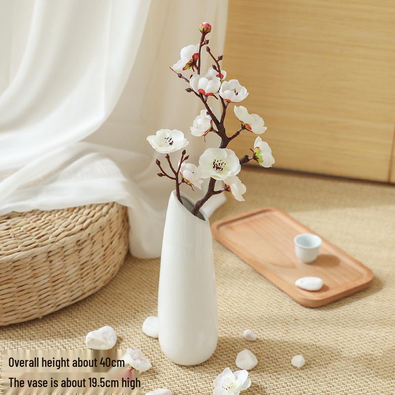 Artificial Plum & Peach Blossom Bonsai: Dried Flower Arrangement for Indoor Decoration
