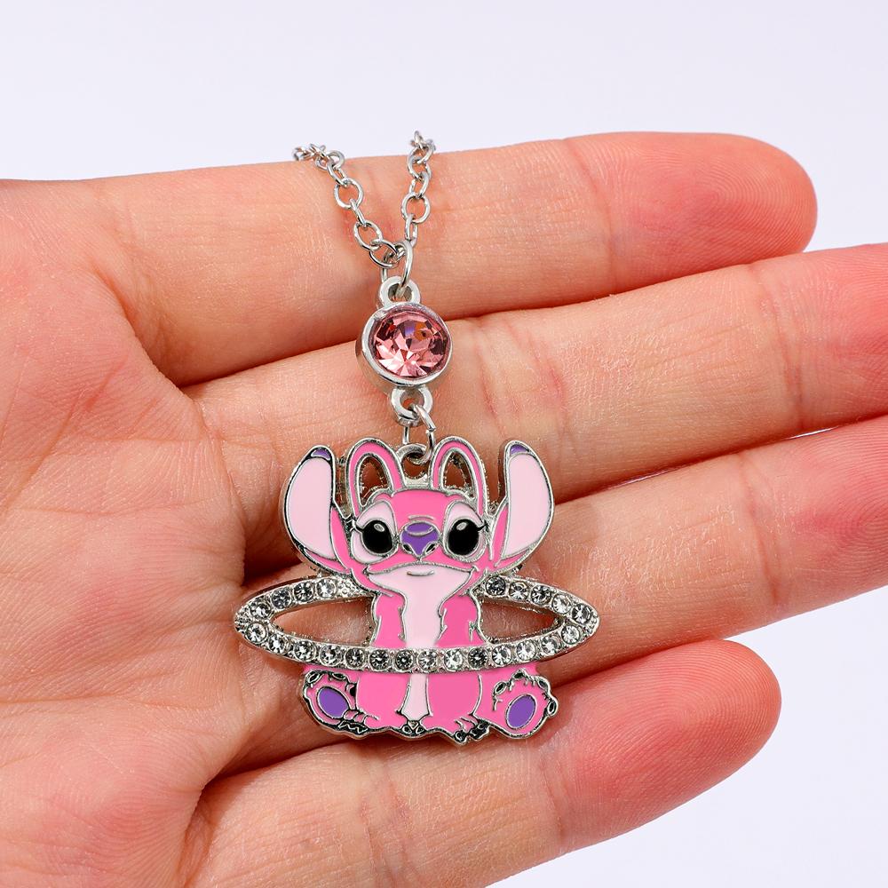 Cute Stitch Angel Toy Saturn Rhinestone Cartoon Enamel Unisex Fashion Gift with Decoration Entertaining Play Safe Kid Friendly Fun