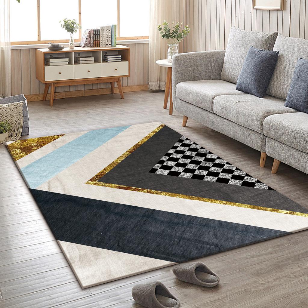 Skandinávský obývací pokoj Minimalistické linie Koberec Ložnice Konferenční stolek Šatní skříň Podložky na podlahu Rohožky ke dveřím