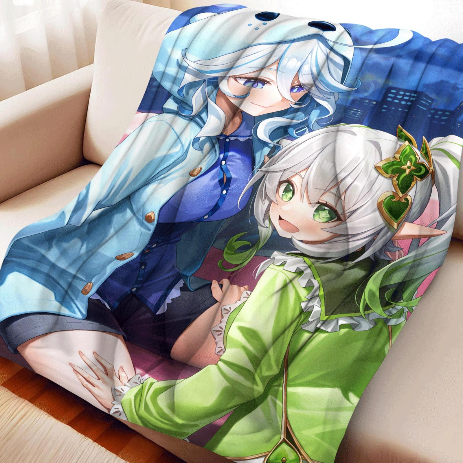 

Эксклюзивное плюшевое одеяло Genshin Impact с Фуриной (150x200cm) Гипер Теплый Подарок на Гидро-Тему для Фанатов Аниме 30x40in