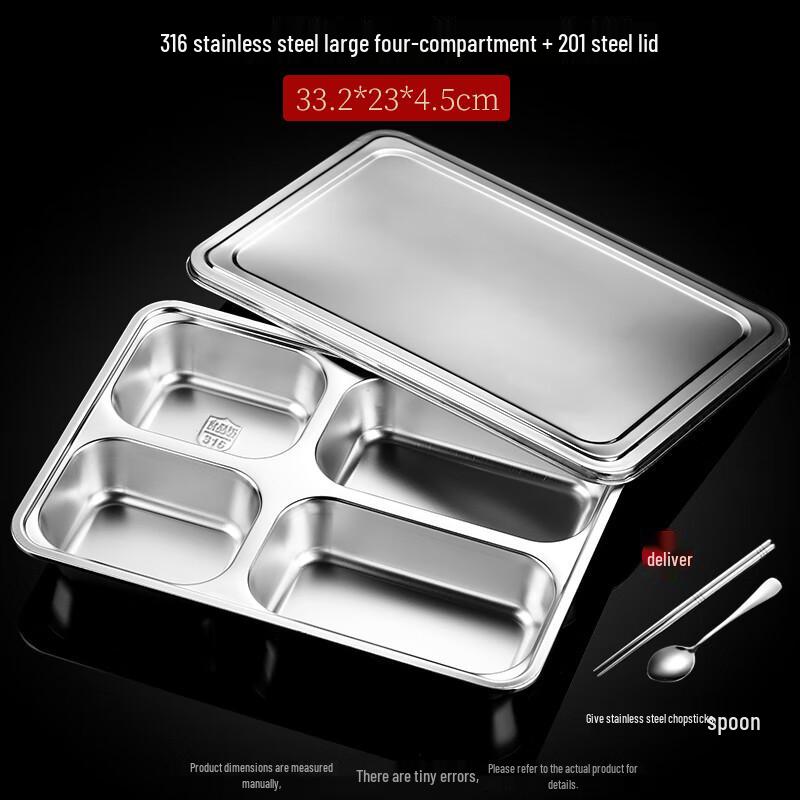

Ru Han Anti-bacterial 316 Stainless Steel Divided Lunch Plate