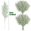 Artificial Frosted Pine Branches Christmas Plastic Fake Snow Sprigs Pine Leaves DIY Wreath Xmas Tree Ornaments Party Plant Decor