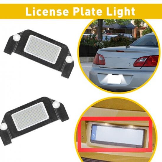 For 300 2005-2014 Chrysler 300C 300S White Full LED License Plate Lights Lamp