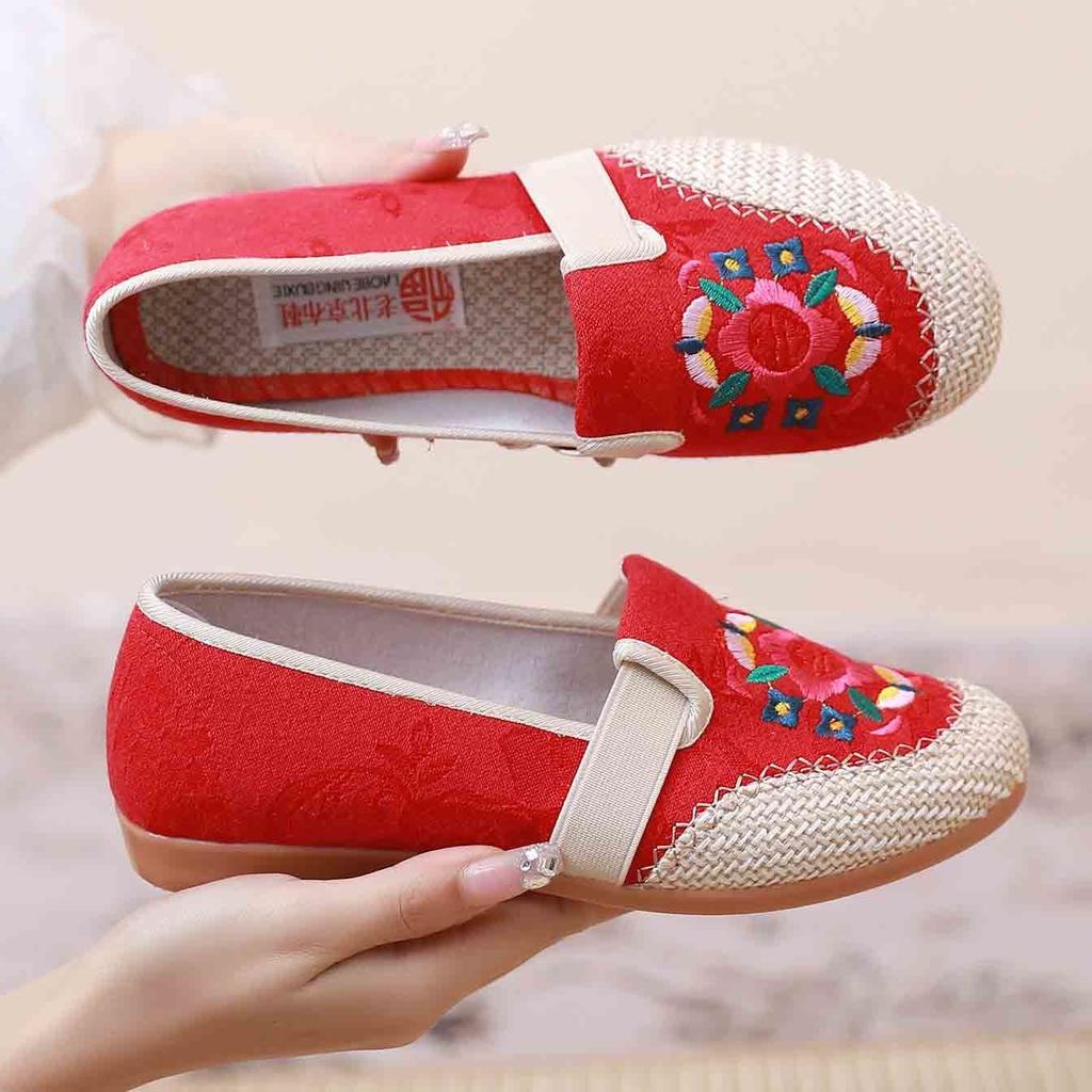 Старая пекинская тканевая обувь, женская дышащая льняная обувь для ...
