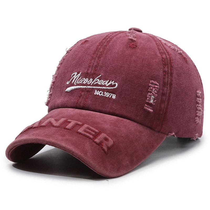 ins retro ripped soft top cap women's spring and summer fashion personality simple street sunscreen baseball cap men