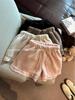Women's Lambswool Lace Bootcut High-Waisted Shorts - Autumn/Winter 2025 Collection, Trendy Wide-Leg Design.