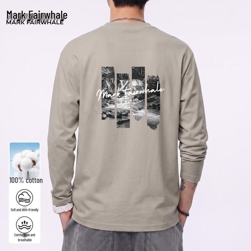 Mark Fairwhale Men's Pure Cotton Long Sleeve Casual T-Shirt