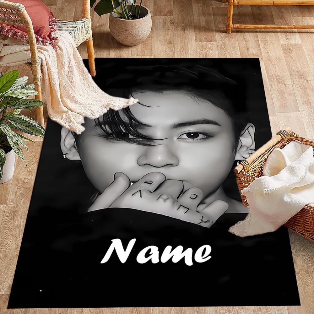 Bold Unique Style Customizable Name Carpet Design for Entryway Kitchen Foyer Decorate room Anti-slip Rug Anime Office Decor Best for Christmas