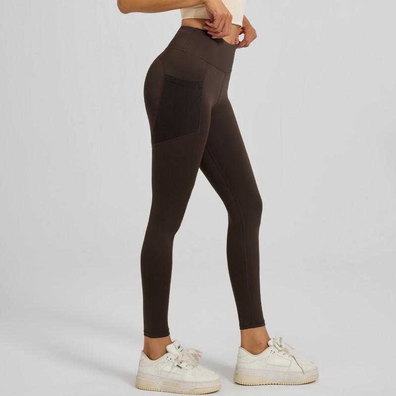 High Waist Yoga Leggings Women Stretch Slim Fit Workout Pants With Pockets Outdoor Wear
