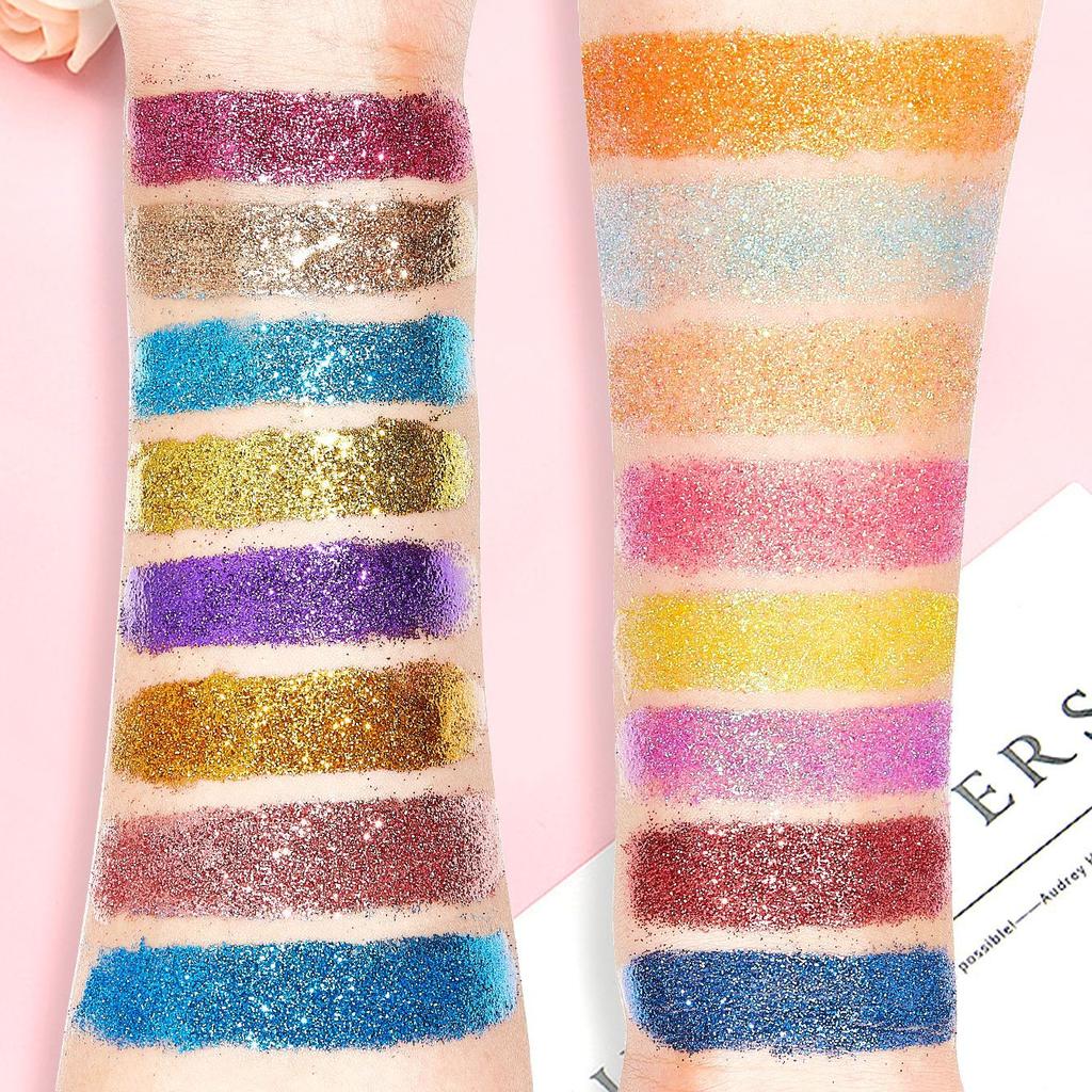 New Lip Gloss Glitter Powder Lip Glaze Girl Makeup Two-color Set Lip Glaze Lasting Nail Glitter