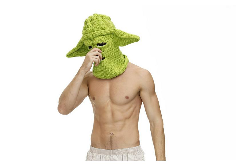 Unisex Master Yoda Star Wars Crochet Beanie - Funny Cosplay Chuunibyo Hat for Adults