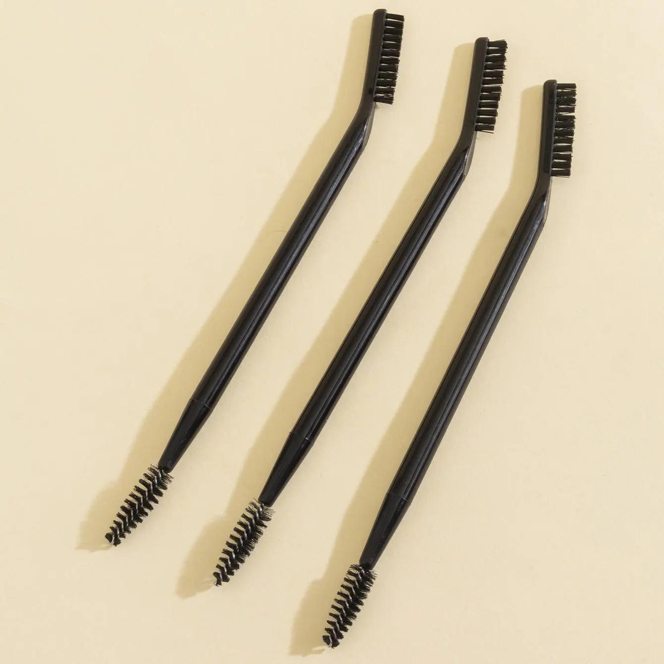 

3Pcs Dual-Ended Eyebrow & Eyelash Brushes, Thin & Stiff Professional Makeup Tools for Women