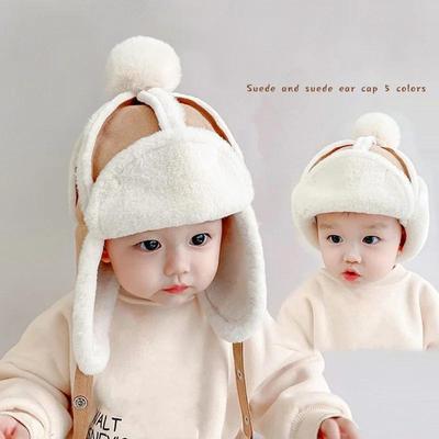 Kız Çocuk Erkek Çocuk Peluş Astarlı Kürk Bebek Şapkası Kışlık Çocuk Şapkası Kulaklıklı Kışlık Şapka Kayak Rüzgar Geçirmez Bebek Bere Bebek Bere 1-4 Yaş