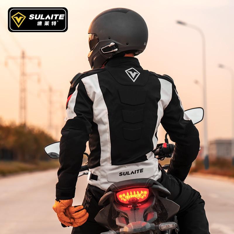 SULAITE Off-Road Motorcycle Riding Jacket Pants Set Winter Warm Waterproof CE2 Armor Protective Gear Men