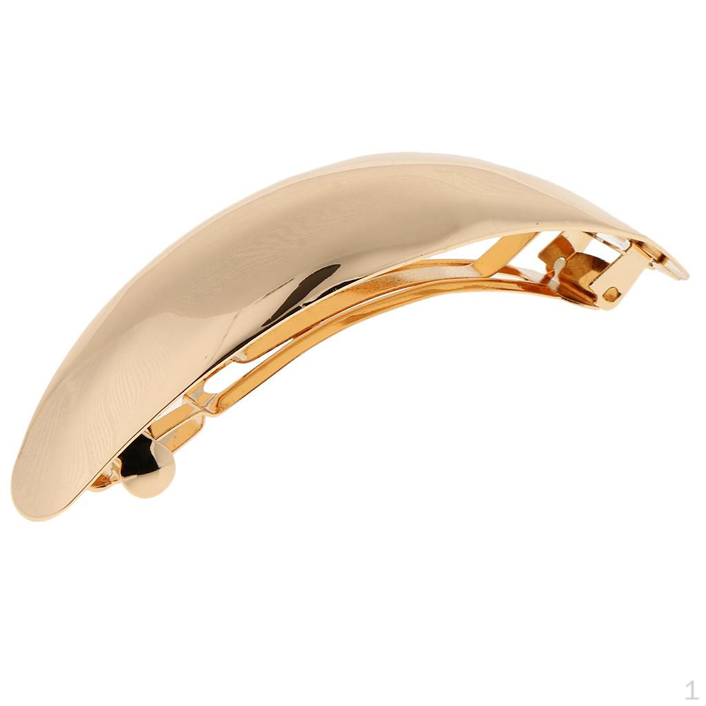 

Metal Curved Oval French Barrette золотий