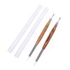 Nail Sculpture Pen Wood Handle Silicone Metal Dual Tipped Nail Brushes for 3D Sculpting Fine Line Detailing