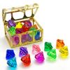 1 Set Child Diy Accessories  Box Treasure Kids Toys Acrylic Colorful Diamond Gems Plastic Large Jewels