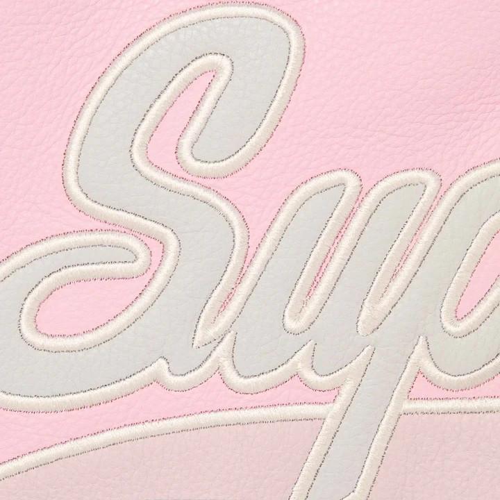 Supreme Chicago White Sox Leather Varsity Jacket Pink