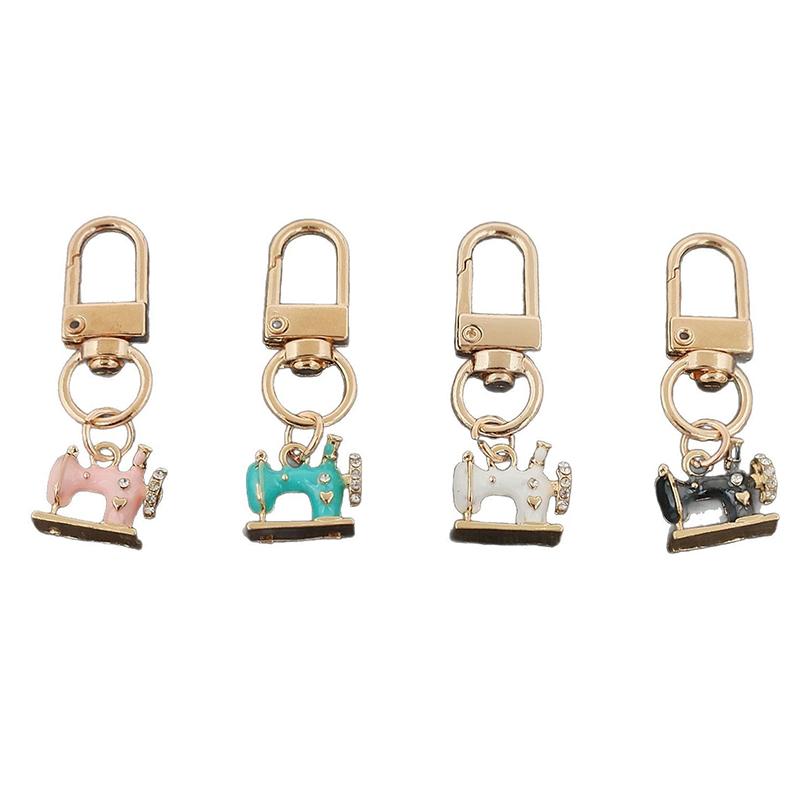 4Pcs Mini Sewing Machine Keychains – A Stitch Of Memory & Meaning, Vintage Miniature Enamel Metal Sewing Machine Keychain