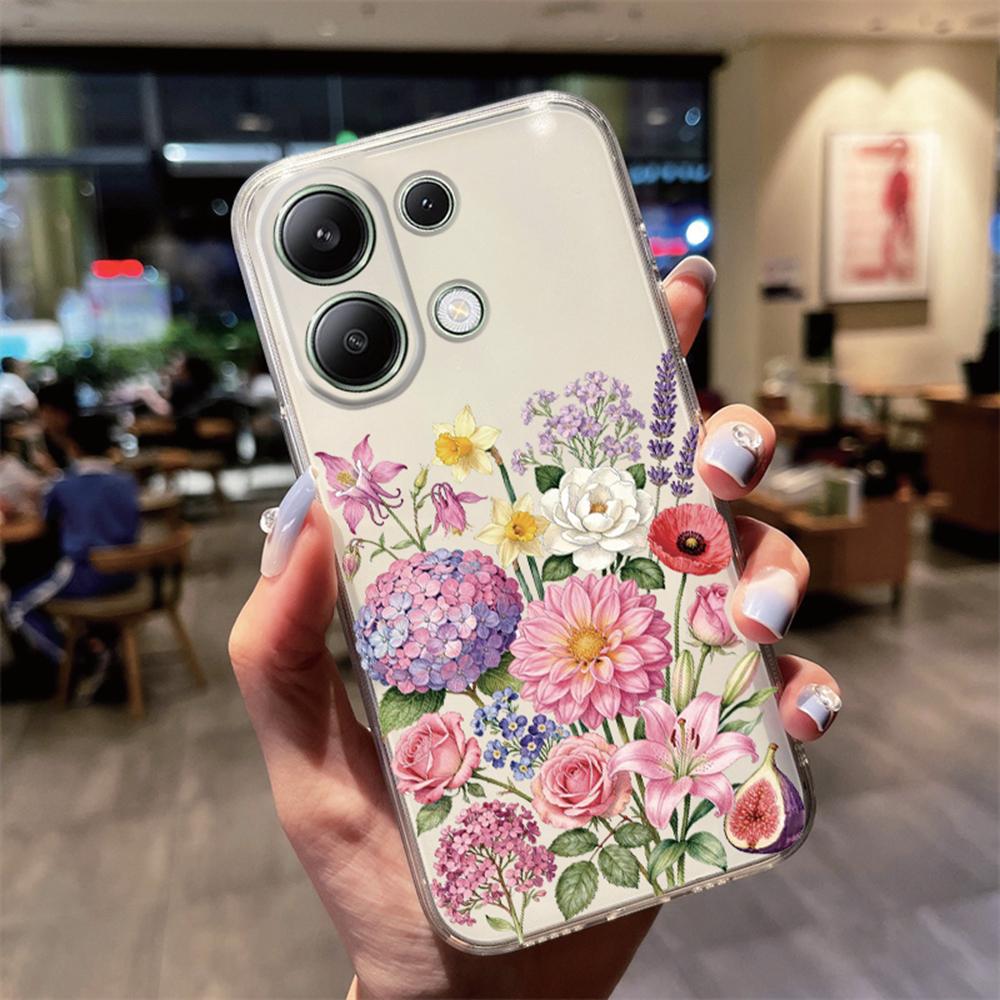 Blumenarrangement Rose Gänseblümchen Klare Handyhülle Für Xiaomi Poco X6 X3 X4 X5 M4 Pro M5s Stoßfest Weich Mädchen Transparent Hülle