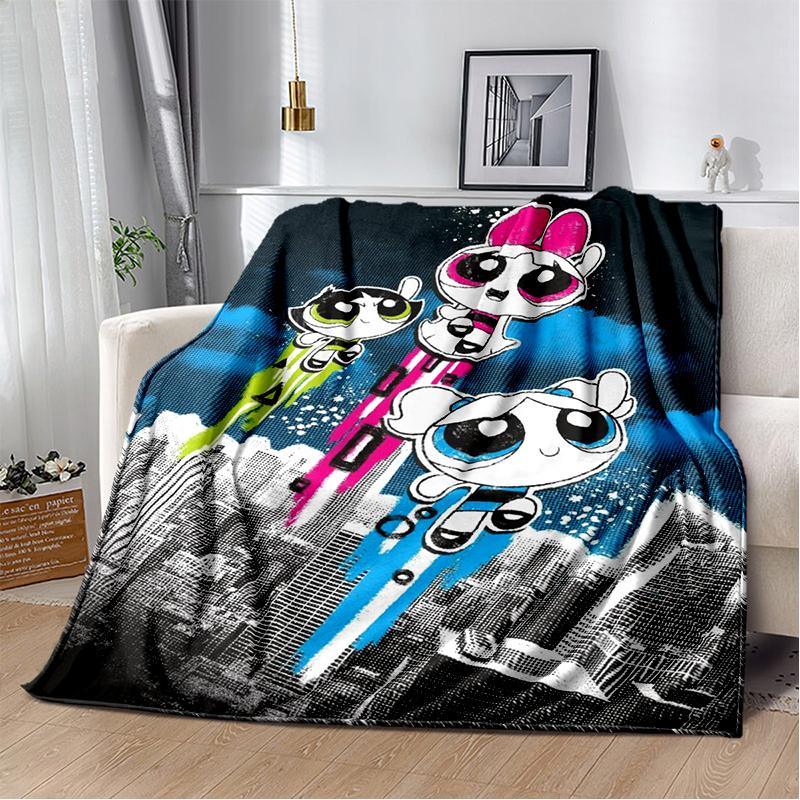 29 Style New Kawaii P-Powerpuff Girl Cartoon Blanket,Soft Throw Blanket for Home Bedroom Bed Sofa Travel Picnic Cover Kid Gift