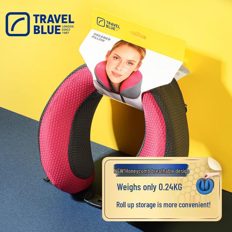 Blue Trip U-shaped Honeycomb Travel Neck Pillow One Size