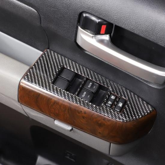 Soft Carbon Fiber Window Switch Panel Trim Cover Set Fit For Tundra 2007-2013