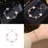 Four Leaf Clover Bracelet With Rhinestone Decoration For Women Gift Travel Jewelry