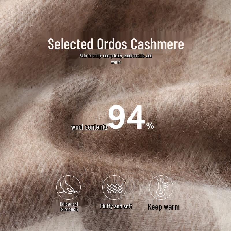 Hengyuanxiang Women's Plaid Cashmere Blend Scarf Shawl