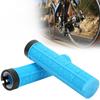 1 Paar Mountainbike Silikon Lenkergriffabdeckung Einseitig Verriegelt Rutschfest Fahrradzubehör(blau )