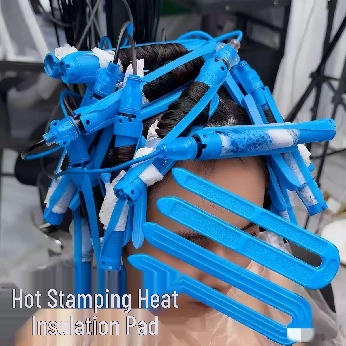 Термостойкие U-образные зажимы для химической завивки волос - Теплоизоляция, Не оставляют следов, Идеально подходят для парикмахерских Blue U-shaped Clip