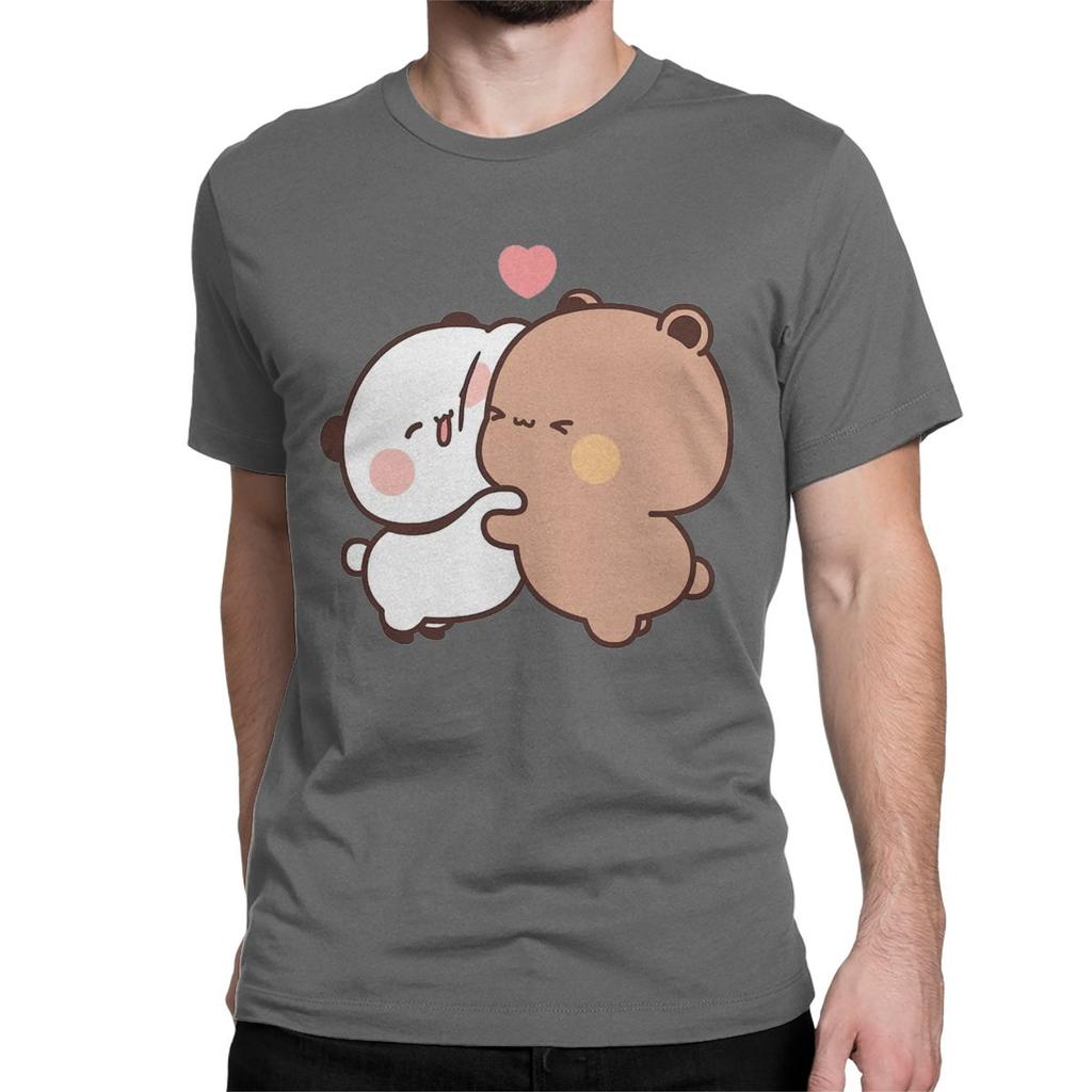 Men Women T-Shirts Bubu Dudu Hug Love Funny 100% Cotton Tee Shirt Short Sleeve Panda Bear T Shirts Tops Birthday Present
