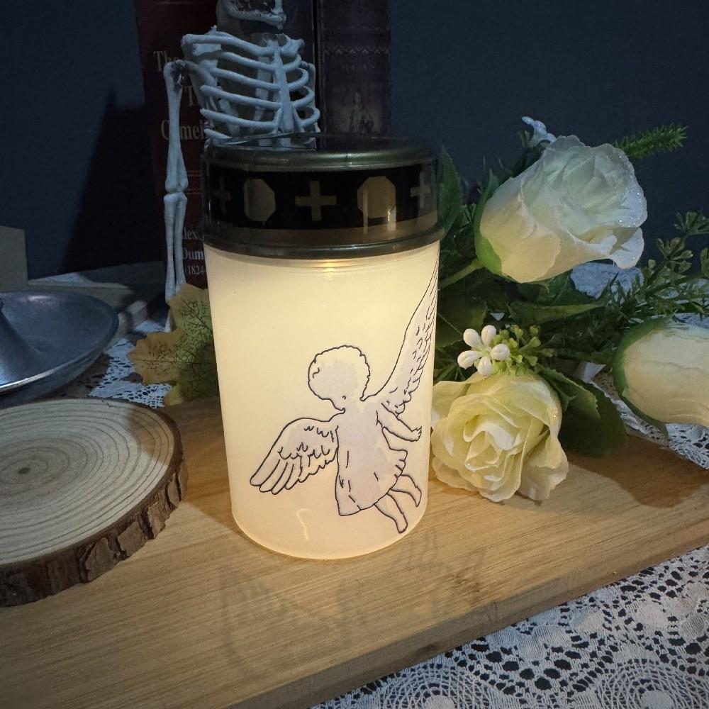 Solar Sensor Flameless Ceremony Grave Lantern Waterproof Candle Memorial Light Memorial Gift