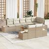 VidaXL 9-Piece Garden Sofa Set with Beige Cushions In Poly Rattan 3347974