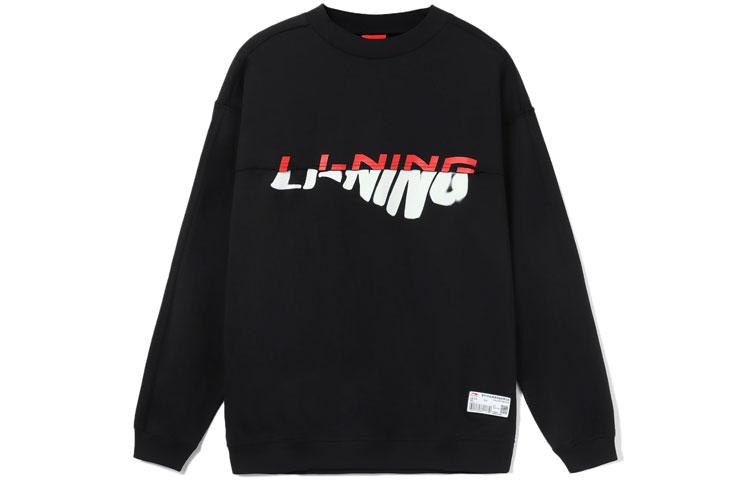 Li Ning Sweatshirts Unisex Black Crew Neck Moderate Regular AWDRA57-7 L