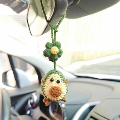 Handmade Avocado Flower Car Accessories Decor Teens Interior Rear View Mirror Hanging Charm Fruit Decoration Ornamentos