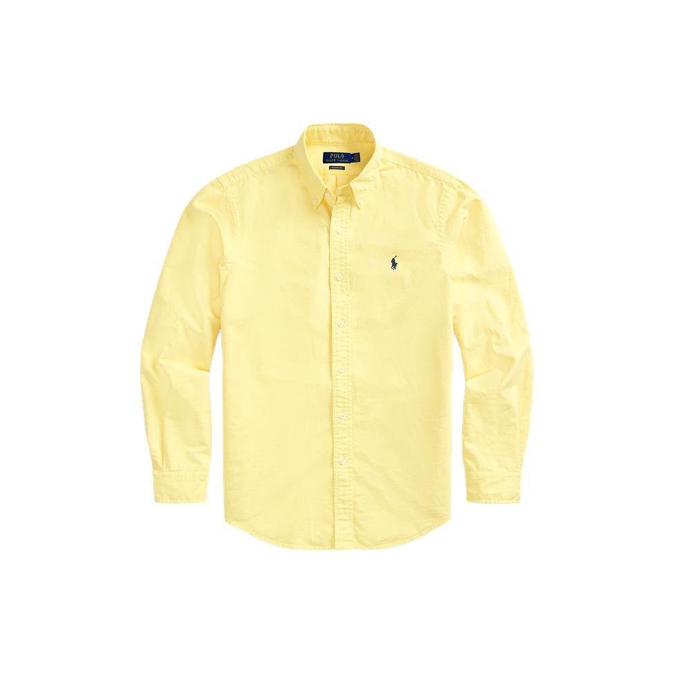 

Polo Ralph Lauren FW23 Однотонная рубашка с вышивкой логотипа облегающего кроя Мужские рубашки Желтый MNPOWOV16820825-700 M