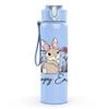 1PC Happy Easter Bunny Text 750ml Color Plastic Sports Water Bottle Leakproof Flip Straw Lid Suitable for Sports Office Home Use