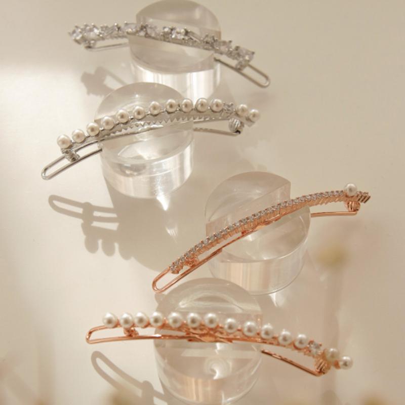 

J.Lauren Pearl shape cubic hairpin set H0767 white