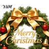 Christmas Window Clings Wreath Stickers, Retro Santa Claus PVC Decals, Waterproof Decorative Wall Stickers Static for Holiday Home Glass Doors