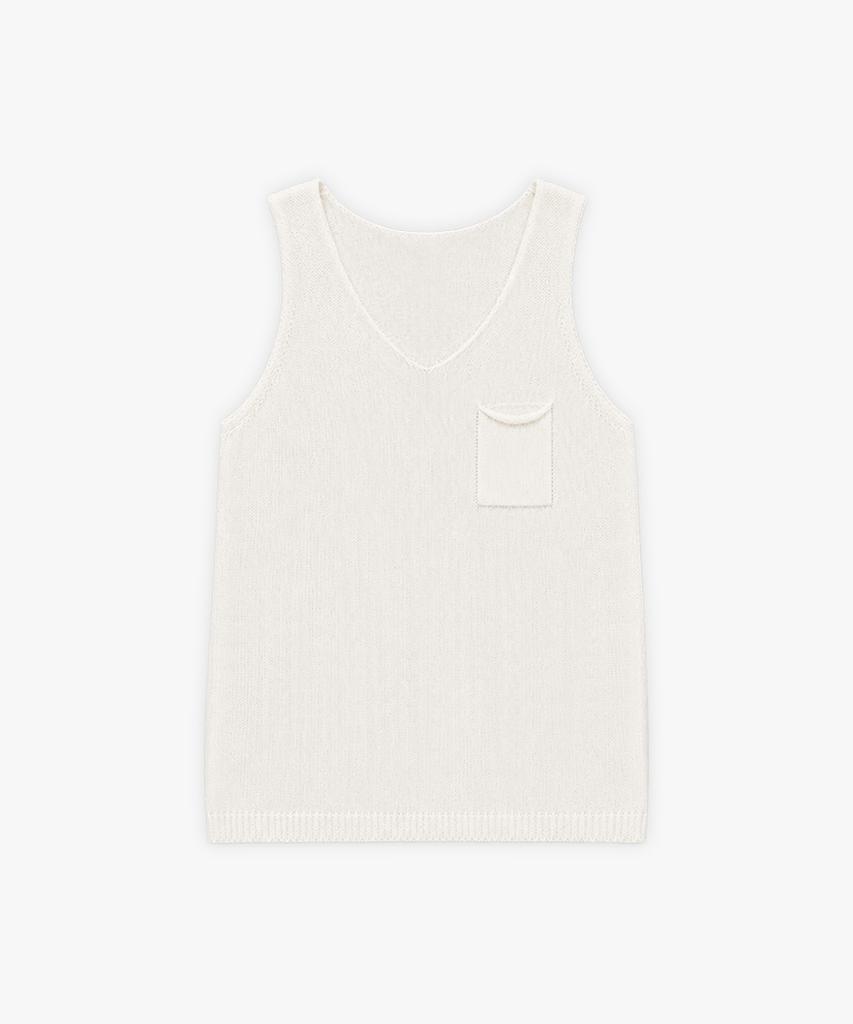 Keulleiseu Linen Blended Pocket Sleeveless_Yellow