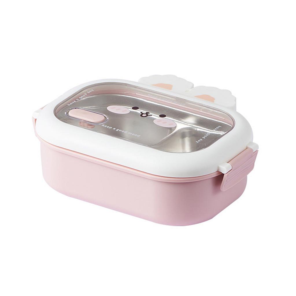 Rabbit Decorated Meal Container Multi Compartment Rabbit Lunch Box for Children Sturdy Stainless Steel Container