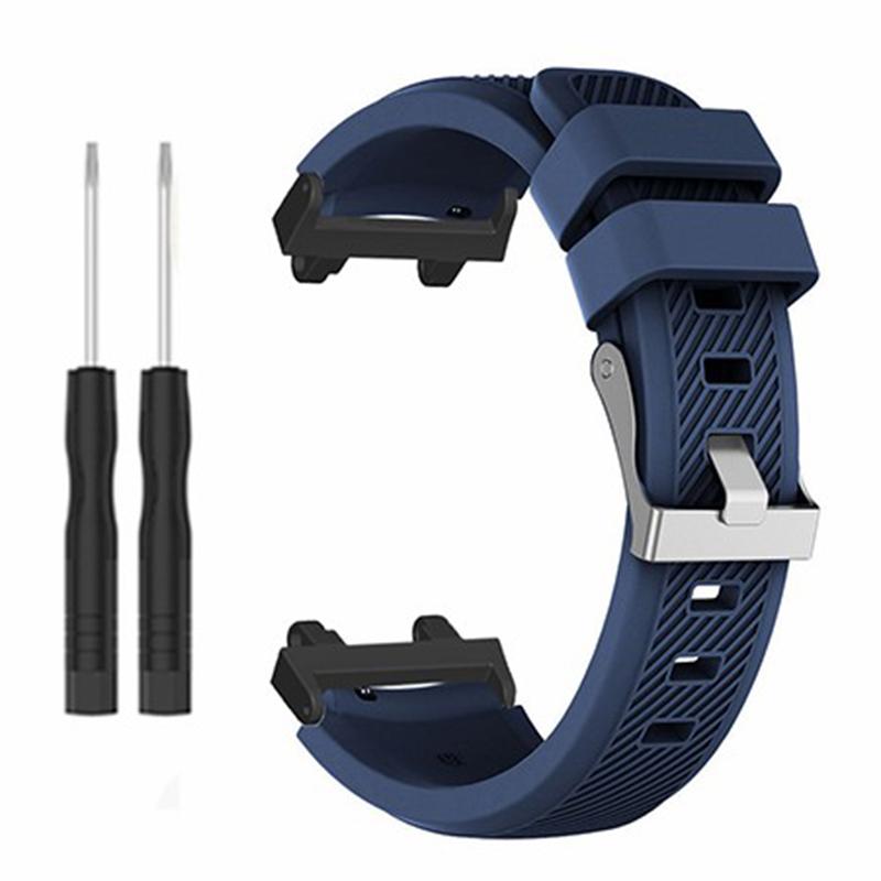 

For Huami Amazfit Active Edge A2212 Watch Band Twill Texture Silicone Strap Replacement Midnight Blue