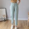Women's Plus Size Cotton Harem Pants - Spring/Summer Solid Color, Nine-Point Length, Loose Casual Fit