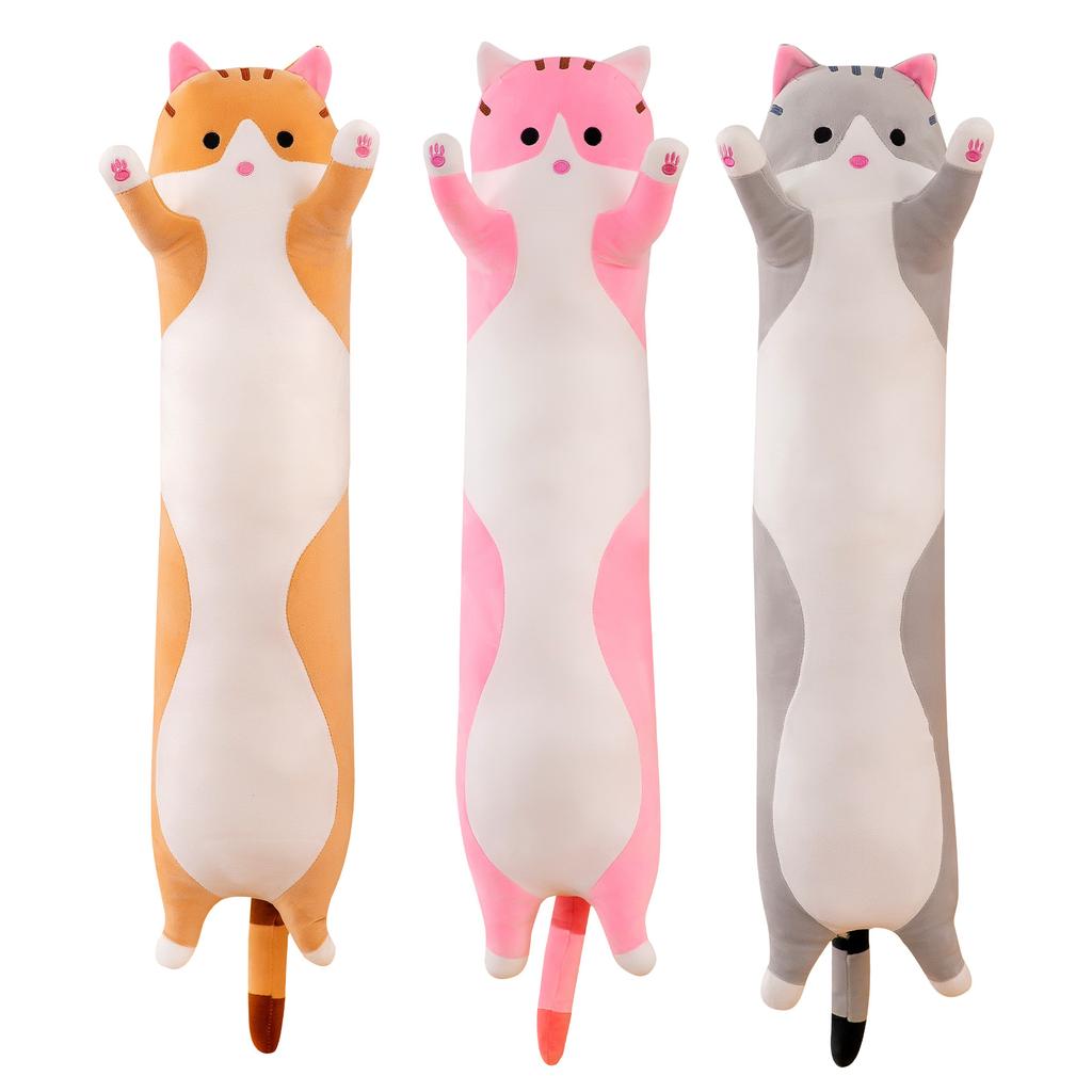 Popular long cat throw pillow doll cute kitten plush toy doll