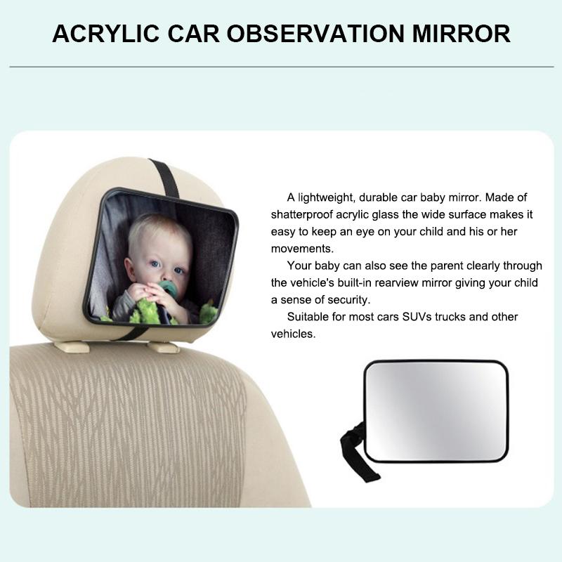SEAMETAL Car Rear Seat Baby Mirror Adjustable Wide Angle Seat Safety Rearview Observation Mirror Car Baby/Child Interior Mirror Interior Mirrors6