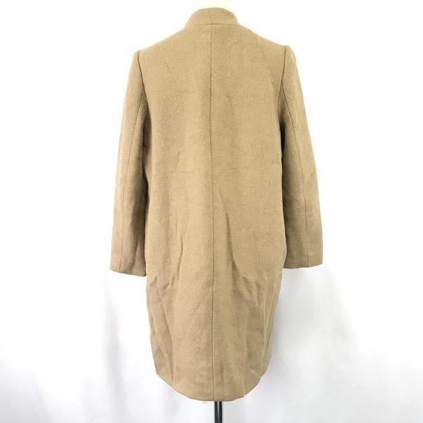 Nano Universe No Collar Wool Coat Beige Ladies Free Size M(USED)